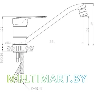 Смеситель AV Engineering AVXAN4-A016 картинка 2